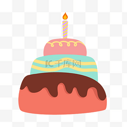 一个生日蛋糕插画
