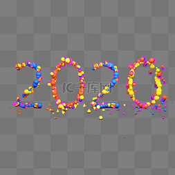 3d立体气球图片_创意鼠年文字2020