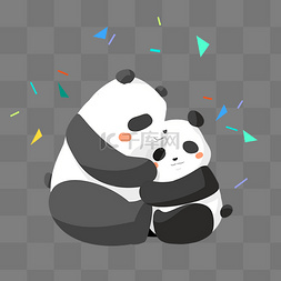 动物拥抱图片_世界拥抱日拥抱大熊猫