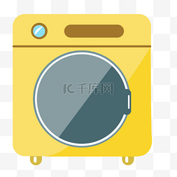 洗衣机电器图片_黄色家电洗衣机