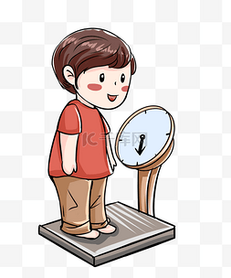 體重测量图片_儿童体检量体重
