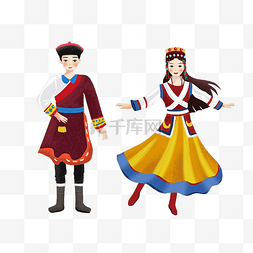 红格裙子图片_蒙古族男女舞蹈