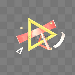 淘宝三角形图片_C4D立体几何三角形海报装饰