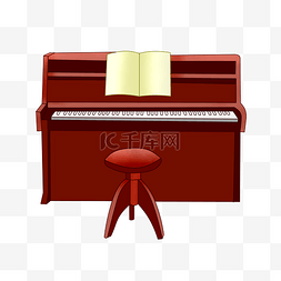 红色的钢琴装饰插画