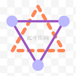 六角星花纹图片_卡通紫色六角星结构免抠图