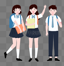 初中学生学生图片_校园校服男生女生