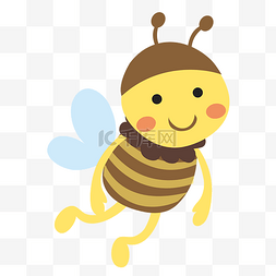 黄色扁平化图片_夏天黄色扁平化卡通蜜蜂