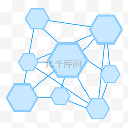 蓝色的图表装饰插画