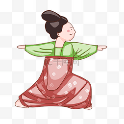 瑜伽卡通亲子瑜伽图片_唐朝仕女练瑜伽