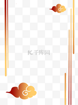 新年喜庆红色海报装饰边框图片_中国风红色渐变装饰边框纹理