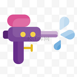 玩具紫色的水枪插画