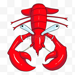 新鲜海鲜龙虾插画