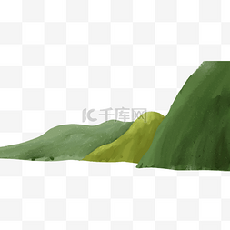 绿色的卡通山景