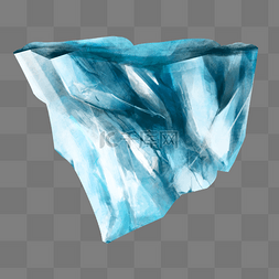 一座图片_一座蓝色冰山插画