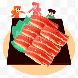 吃烤肉图片_夏季夜宵烤肉