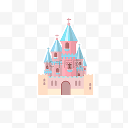 迪士尼城堡图图片_描边贴纸城堡