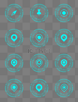 定位科技icon图片_科技感地图图标