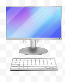 台式电脑模型图片_炫彩屏幕台式电脑