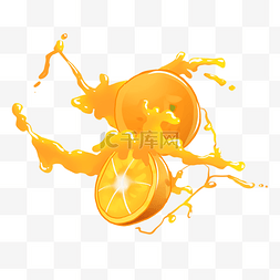 酷饮九珍果汁图片_创意水果橙子橙汁装饰