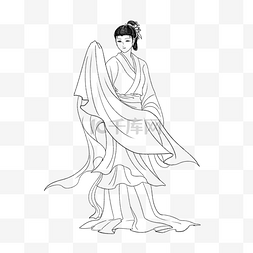 线描古代素材图片_古代四大美女西施