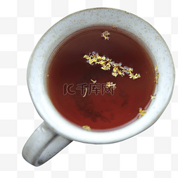 红色的养生茶水免抠图