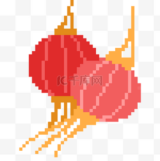 像素墨镜雪茄大金链图片素材_大红灯笼像素画