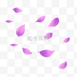 手绘花瓣花瓣图片_手绘紫色树叶