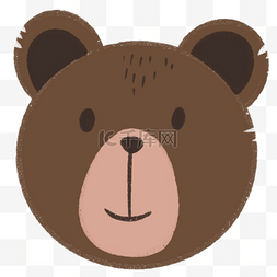 清新动物图片_卡通动物头部熊