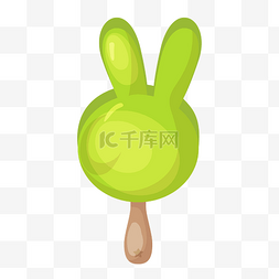 绿色冰淇淋图片_绿色兔兔雪糕