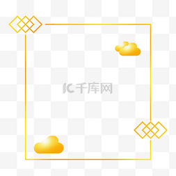 边框简约中国风图片_边框标题框金色边框简约中国风