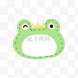 绿色手绘青蛙图片_青蛙王子可爱气泡对话框