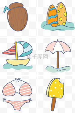 船海边图片_夏日海边元素