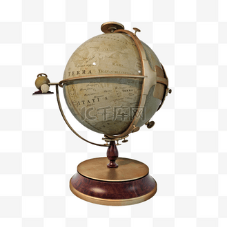 复古地球仪png图