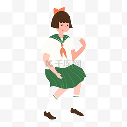 水手服高中女生教室图片_绿裙子的女孩