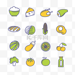 蔬菜米饭图片_营养健康膳食图标