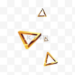 三角形模型图片_黄色的立体三角形免抠图
