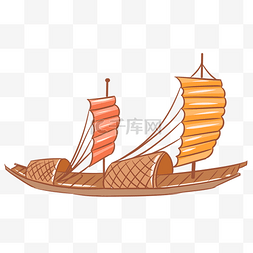 一艘木质帆船插图