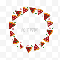 芝士披萨图片_美食披萨圆形边框