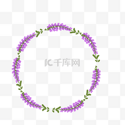 紫色清新薰衣草手账边框