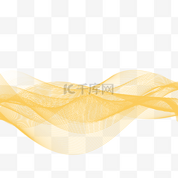 科技感线条雕刻图片_黄色波浪曲线线条