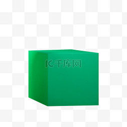 3d立体方块图图片_绿色的立方体免抠图