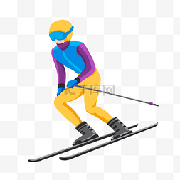 创意冬季图片_创意滑雪人物