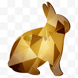 低多边形生肖兔动物装饰