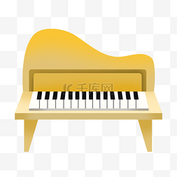 卡通黄色钢琴插图
