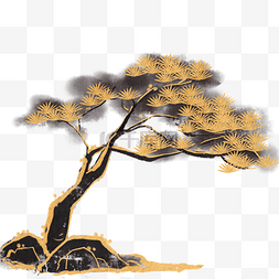 黑金中国风松树