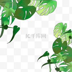 卡通创意装饰图片_绿色植物叶子装饰元素