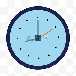 蓝色时间钟表插画