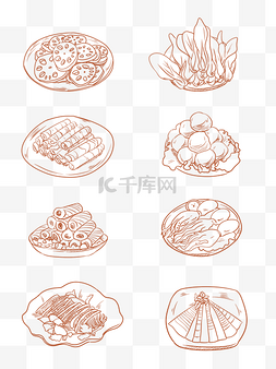 美食火锅食材图标