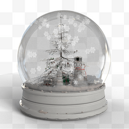 3d圣诞节日的雪花玻璃球