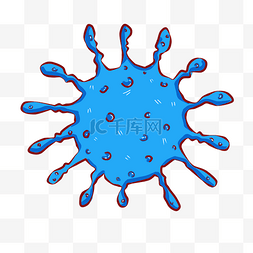 蓝色圆球细菌插画